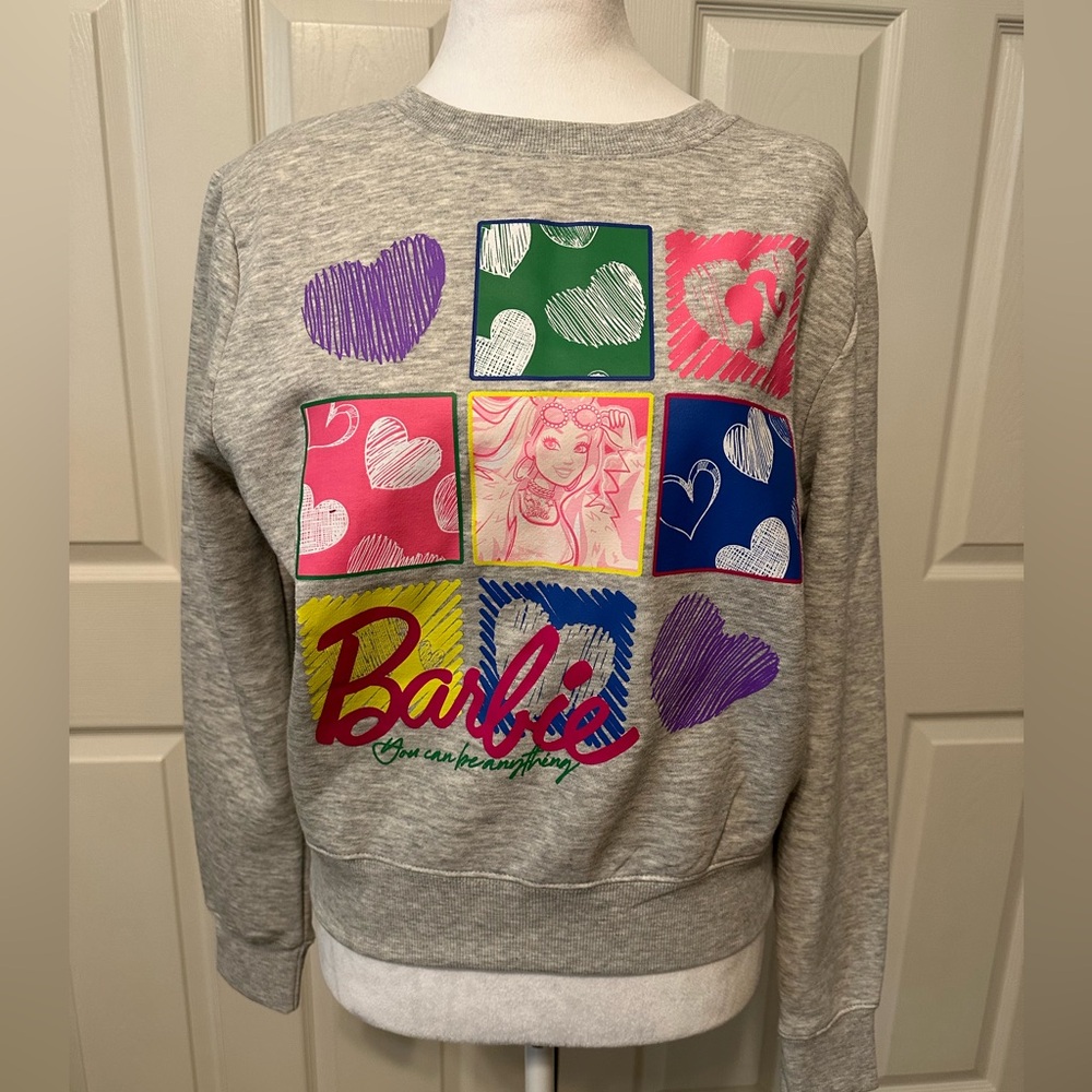 Barbie ‘you can be anything’ grey sweatshirt, size medium NWT